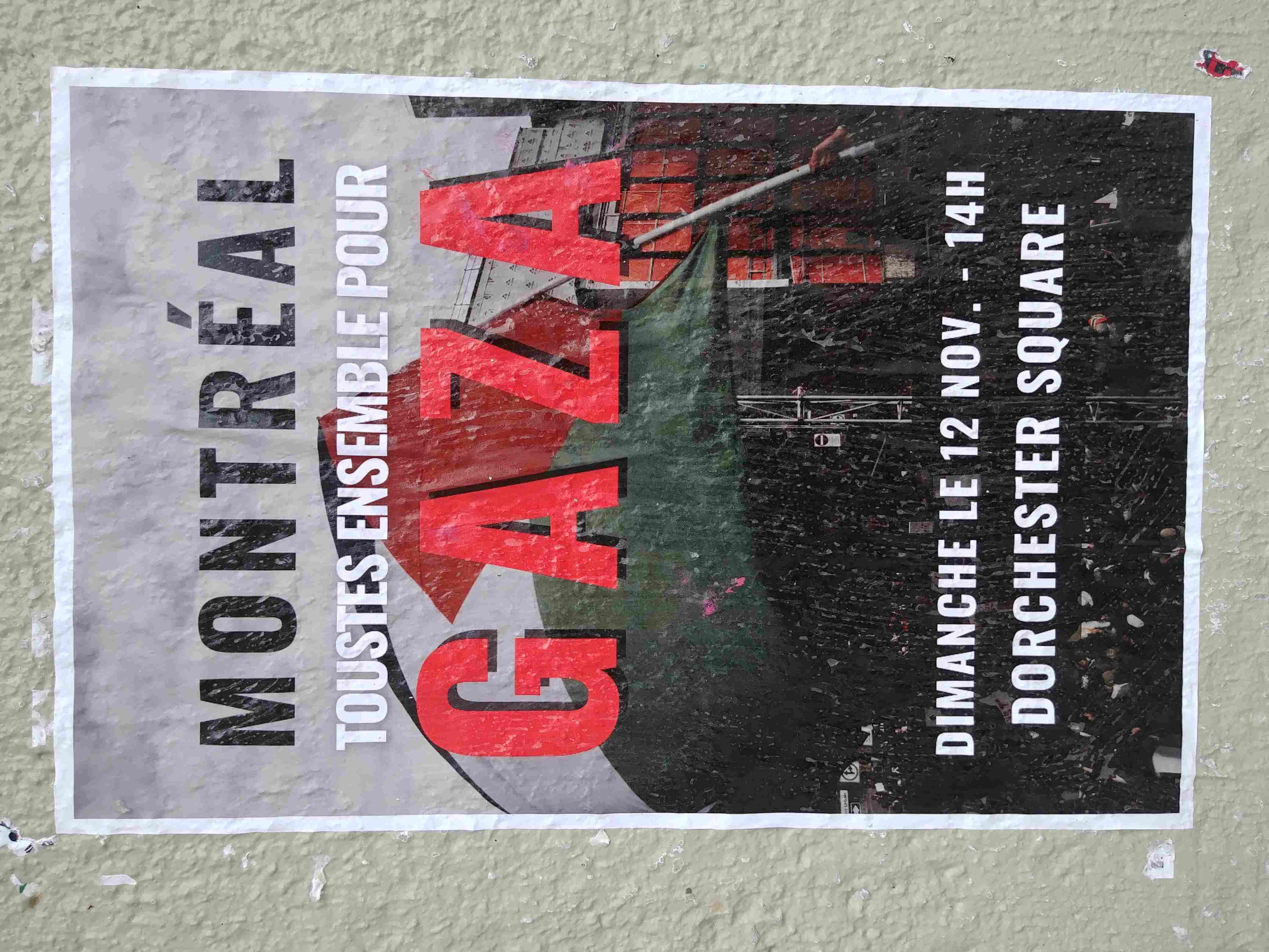 Affiche pour une manifestation en support au peuple palestinien